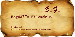 Bogdán Filomén névjegykártya